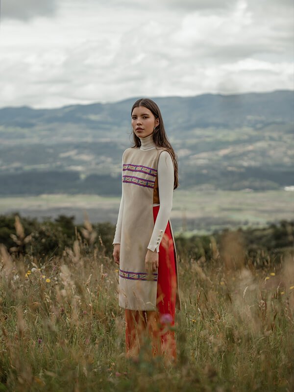 Longue cape beige chagra – Image 3