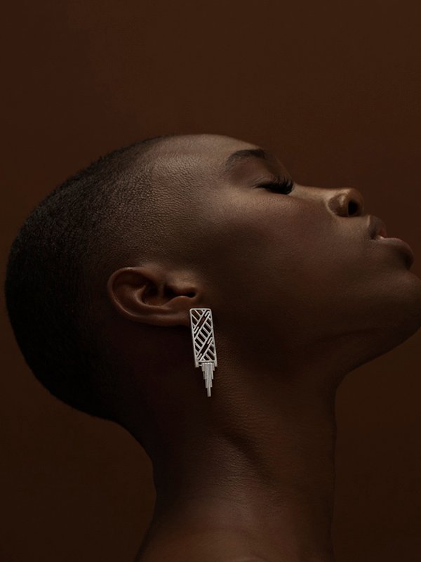 Boucle d'oreille pendante FIANCÉE argent