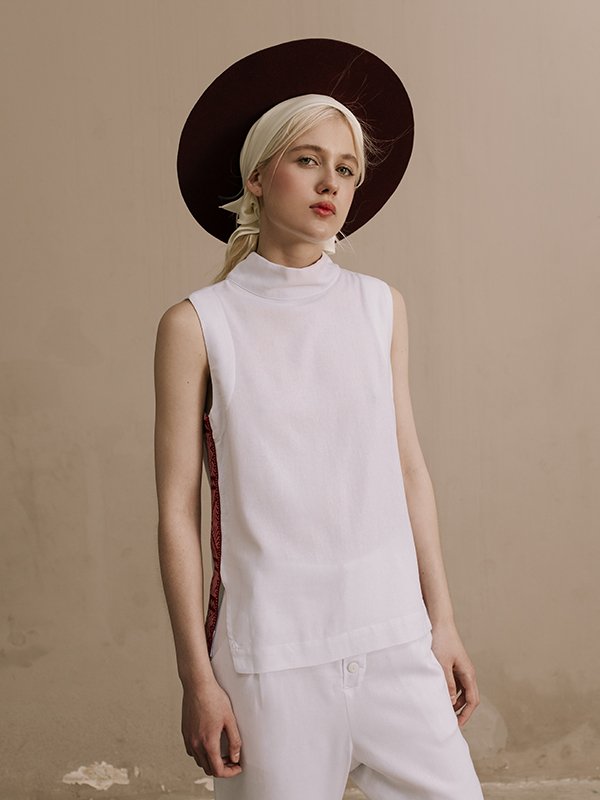 Blusa lino blanco - Imagen 4